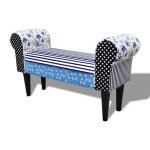 Vidaxl banc design avec patchwork bleu et blanc Vidaxl banc design avec patchwork bleu et blanc