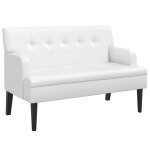Vidaxl banc avec dossier blanc 112x65, 5x75 cm similicuir