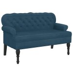 Vidaxl banc avec dossier bleu 119, 5x64, 5x75 cm velours