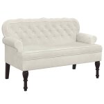 Vidaxl banc avec dossier cr�me 119, 5x64, 5x75 cm velours