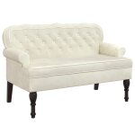 Vidaxl banc avec dossier cr�me 119, 5x64, 5x75 cm velours