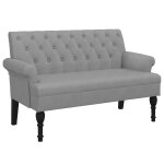 Vidaxl banc avec dossier gris clair 120x62x75, 5 cm tissu