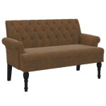 Vidaxl banc avec dossier marron 120x62x75, 5 cm similicuir daim