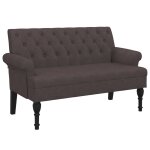 Vidaxl banc avec dossier marron fonc� 120x62x75, 5 cm tissu