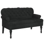 Vidaxl banc avec dossier noir 119, 5x64, 5x75 cm velours