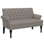 Vidaxl banc avec dossier taupe 120x62x75, 5 cm tissu