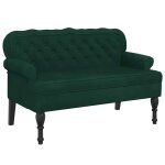 Vidaxl banc avec dossier vert fonc� 119, 5x64, 5x75 cm velours