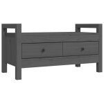 Vidaxl banc d'entr�e gris 80x40x43 cm bois de pin massif