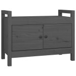 Vidaxl banc d'entr�e gris 80x40x60 cm bois de pin massif
