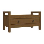 Vidaxl banc d'entr�e marron miel 80x40x43 cm bois de pin massif