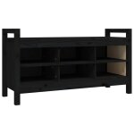 Vidaxl banc d'entre noir 110x40x60 cm bois de pin massif