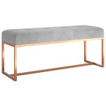 Vidaxl banc gris 110x36x45 cm velours