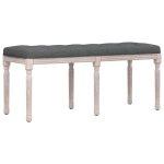 Vidaxl banc gris fonc 110x40x49 cm tissu