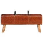 Vidaxl banc de gymnastique marron 110 cm cuir v�ritable