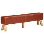 Vidaxl banc de gymnastique marron 160 cm cuir v�ritable