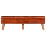 Vidaxl banc de gymnastique marron 160 cm cuir v�ritable