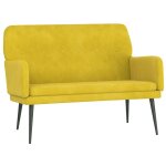 Vidaxl banc jaune 108x79x79 cm velours Vidaxl banc jaune 108x79x79 cm velours