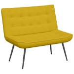 Vidaxl banc jaune 110x74x84 cm velours
