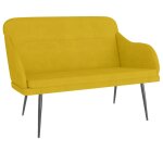 Vidaxl banc jaune 110x76x80 cm velours