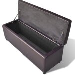 Vidaxl banc long de rangement bois marron