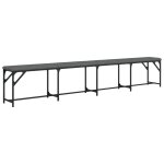Vidaxl banc � manger gris fonc� 248x32x45 cm acier et tissu