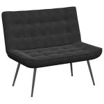 Vidaxl banc noir 110x74x84 cm velours