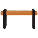 Vidaxl banc noir et marron 110 cm cuir de chèvre véritable Vidaxl banc noir et marron 110 cm cuir de chèvre véritable