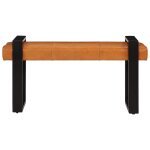 Vidaxl banc noir et marron 110 cm cuir de ch�vre v�ritable