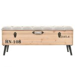 Vidaxl banc de rangement 110 cm bois de sapin massif
