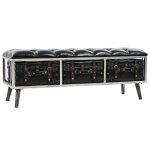 Vidaxl banc de rangement 110 cm noir similicuir