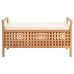 Vidaxl banc de rangement 93x49x49 cm bois de noyer massif