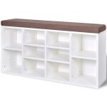 Vidaxl banc de rangement  chaussures 10 compartiments blanc
