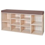 Vidaxl banc de rangement à chaussures 10 compartiments couleur chêne Vidaxl banc de rangement à chaussures 10 compartiments couleur chêne