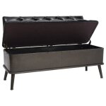 Vidaxl banc de rangement avec dossier 110 cm noir similicuir