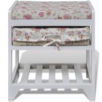 Vidaxl banc de rangement avec étagère à chaussures et panier paulownia Vidaxl banc de rangement avec étagère à chaussures et panier paulownia