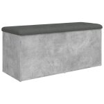 Vidaxl banc de rangement gris b�ton 102x42x45 cm bois d'ing�nierie