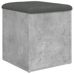 Vidaxl banc de rangement gris bton 42x42x45 cm bois d'ingnierie