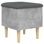 Vidaxl banc de rangement gris bton 42x42x46 cm bois d'ingnierie