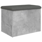 Vidaxl banc de rangement gris b�ton 62x42x45 cm bois d'ing�nierie