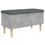 Vidaxl banc de rangement gris b�ton 82x42x46 cm bois d'ing�nierie