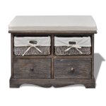 Vidaxl banc de rangement marron 62x33x42 cm bois de paulownia