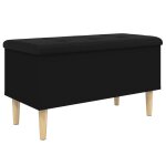 Vidaxl banc de rangement noir 82x42x46 cm bois d'ingnierie