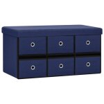 Vidaxl banc de rangement pliable bleu 76x38x38 cm faux lin Vidaxl banc de rangement pliable bleu 76x38x38 cm faux lin