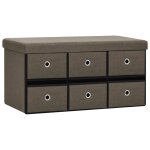 Vidaxl banc de rangement pliable marron 76x38x38 cm faux lin Vidaxl banc de rangement pliable marron 76x38x38 cm faux lin