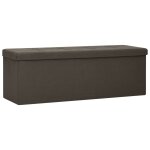 Vidaxl banc de rangement pliable marron foncé faux lin Vidaxl banc de rangement pliable marron foncé faux lin