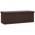 Vidaxl banc de rangement pliable marron pvc Vidaxl banc de rangement pliable marron pvc