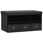 Vidaxl banc de rangement pliable noir 76x38x38 cm faux lin Vidaxl banc de rangement pliable noir 76x38x38 cm faux lin