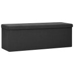 Vidaxl banc de rangement pliable noir faux lin Vidaxl banc de rangement pliable noir faux lin