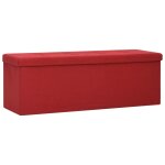 Vidaxl banc de rangement pliable rouge bordeaux faux lin Vidaxl banc de rangement pliable rouge bordeaux faux lin