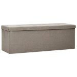 Vidaxl banc de rangement pliable taupe faux lin Vidaxl banc de rangement pliable taupe faux lin